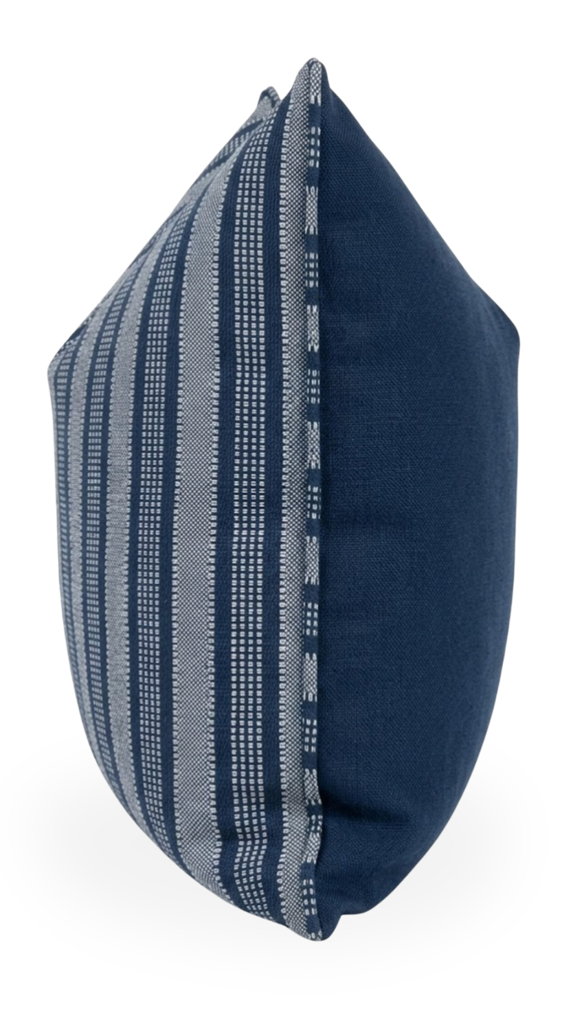 Amida Pillow Cover in White on Indigo, Peter Dunham Textiles