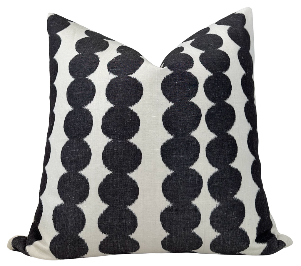 Full Circle Pillow Cover in Faded Black, Schumacher Textiles
