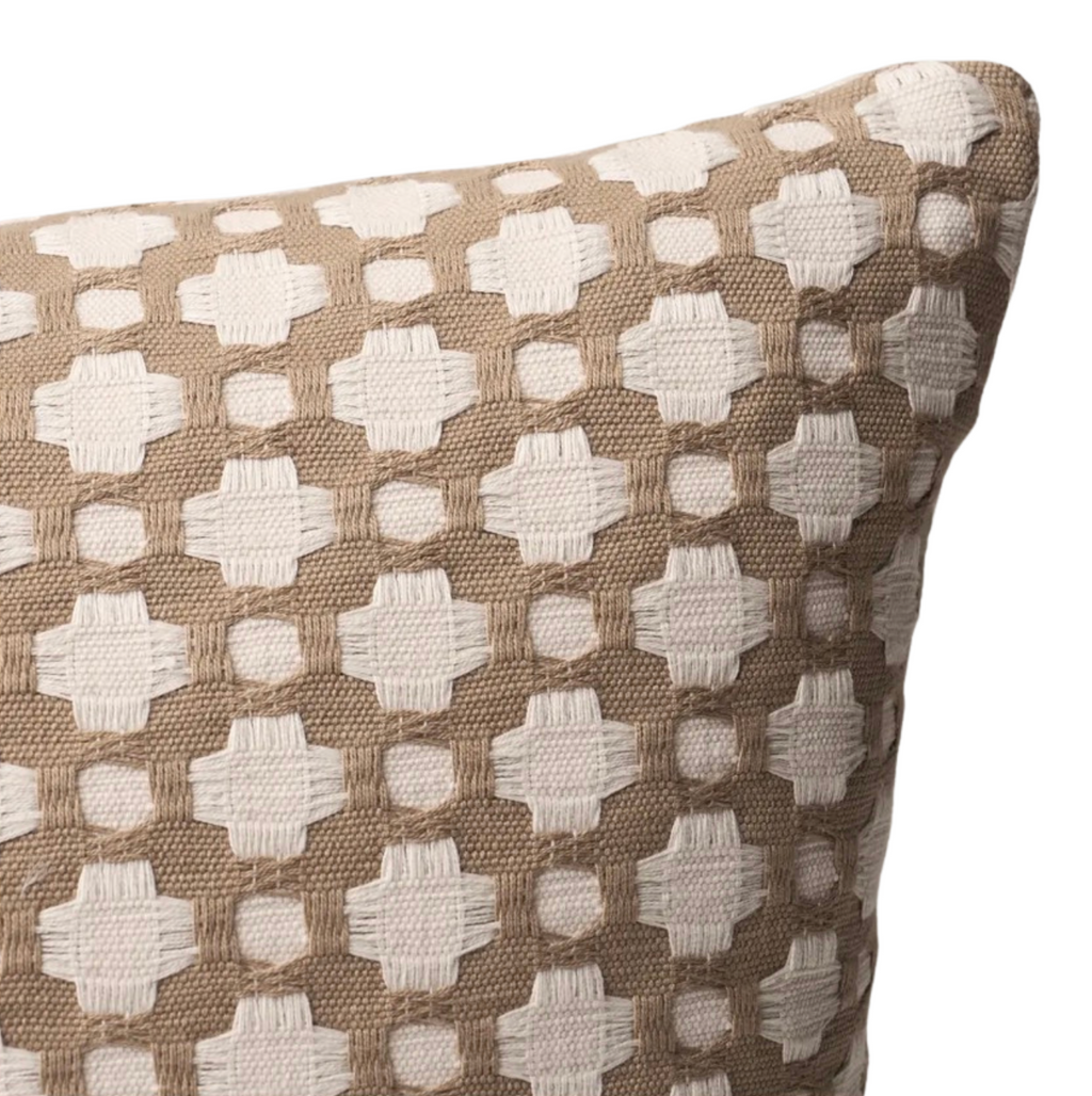 Betwixt Pillow Cover in Biscuit, Schumacher Textiles