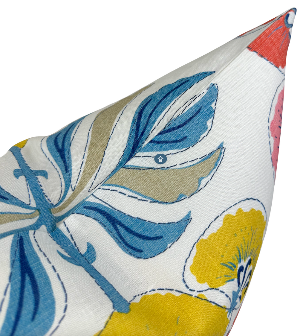 Tybee Tree Pillow Cover in Coral + Yellow, Thibaut Pillows