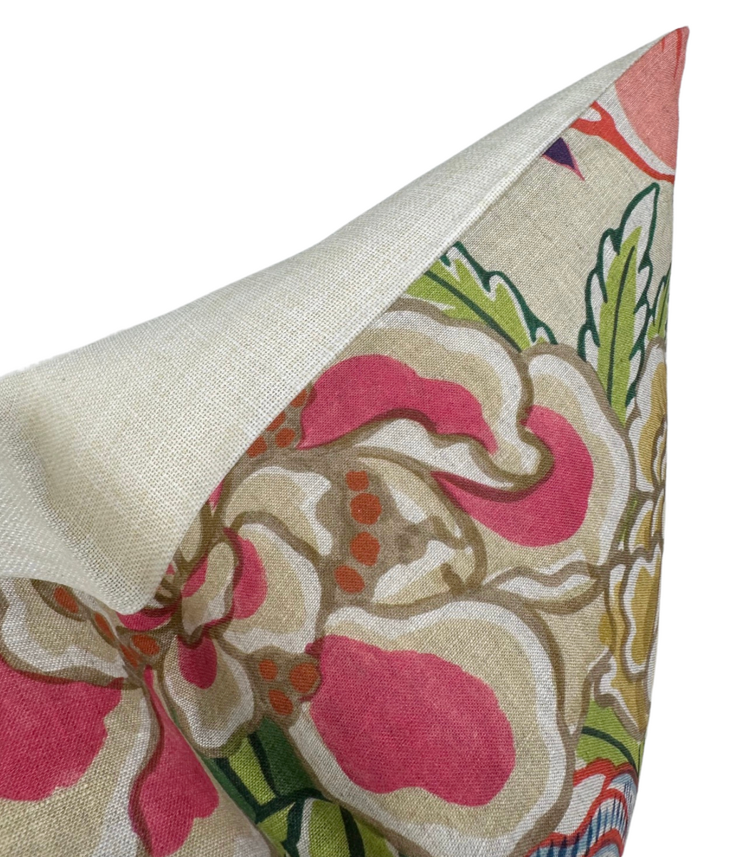 Peony Garden Floral Pillow Cover in Beige, Thibaut Pillows