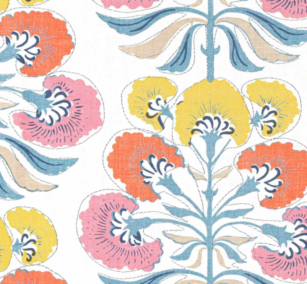 Tybee Tree Pillow Cover in Coral + Yellow, Thibaut Pillows