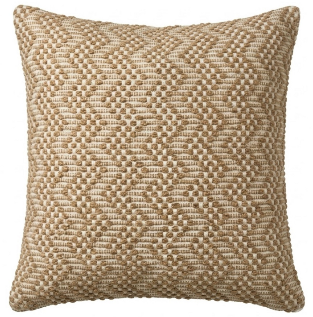 Audley Woven Pillow Cover in Sand, Schumacher Textiles
