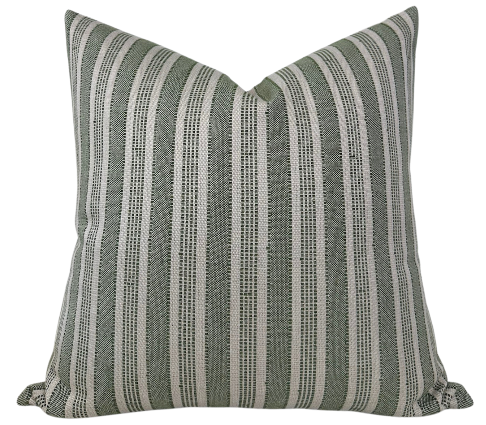 Amida Pillow Cover in Green on Natural, Peter Dunham Textiles