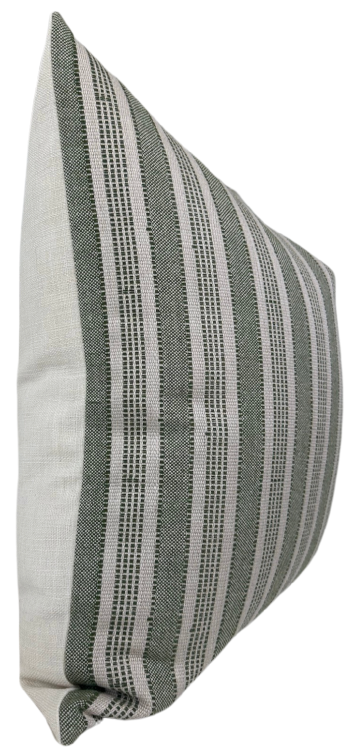 Amida Pillow Cover in Green on Natural, Peter Dunham Textiles