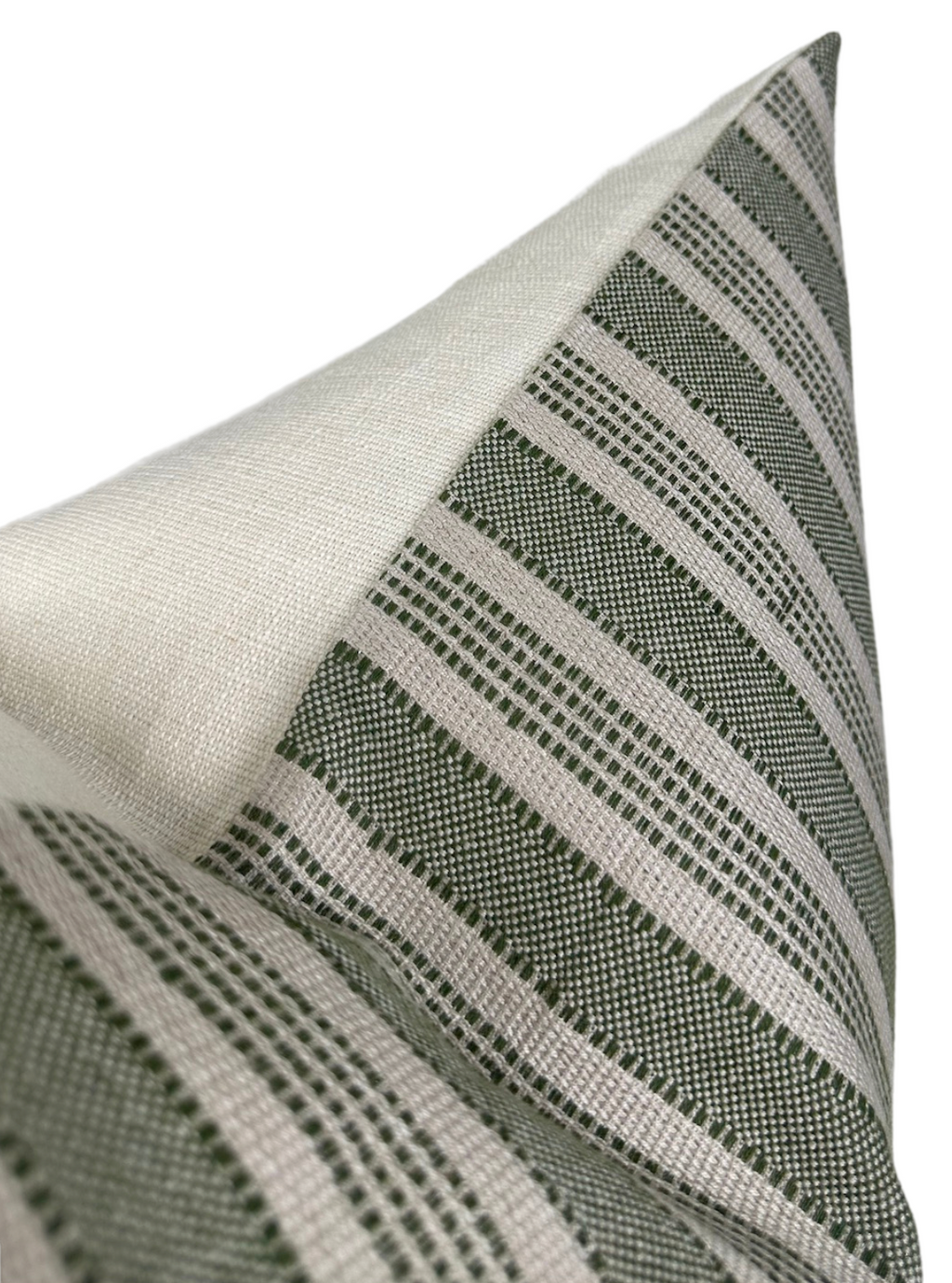 Amida Pillow Cover in Green on Natural, Peter Dunham Textiles