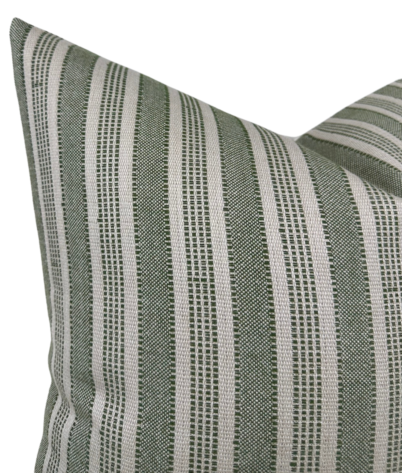 Amida Pillow Cover in Green on Natural, Peter Dunham Textiles