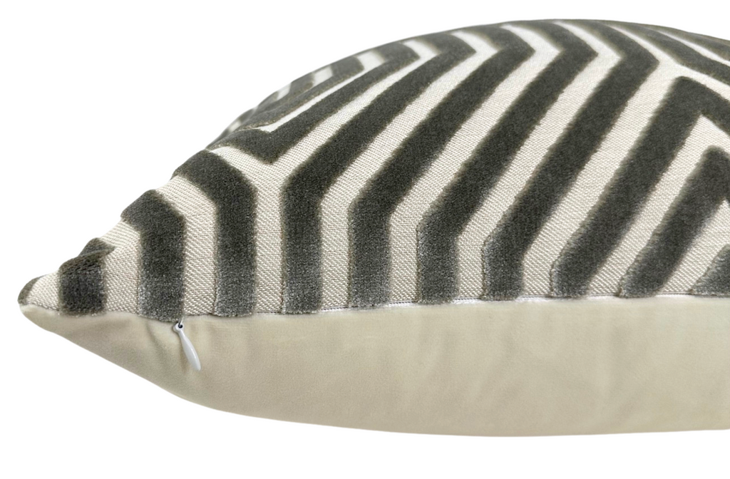 Vanderbilt Pillow Cover in Dove Grey, Schumacher Textiles