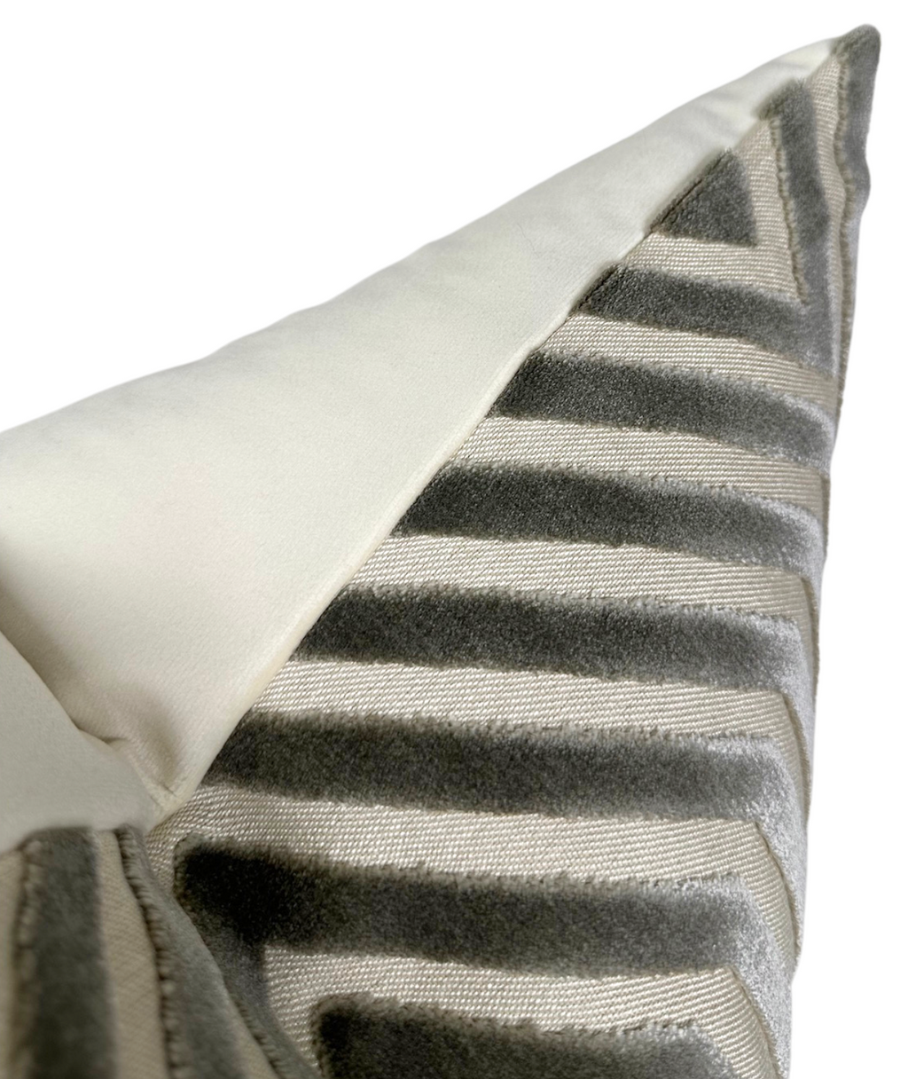 Vanderbilt Pillow Cover in Dove Grey, Schumacher Textiles