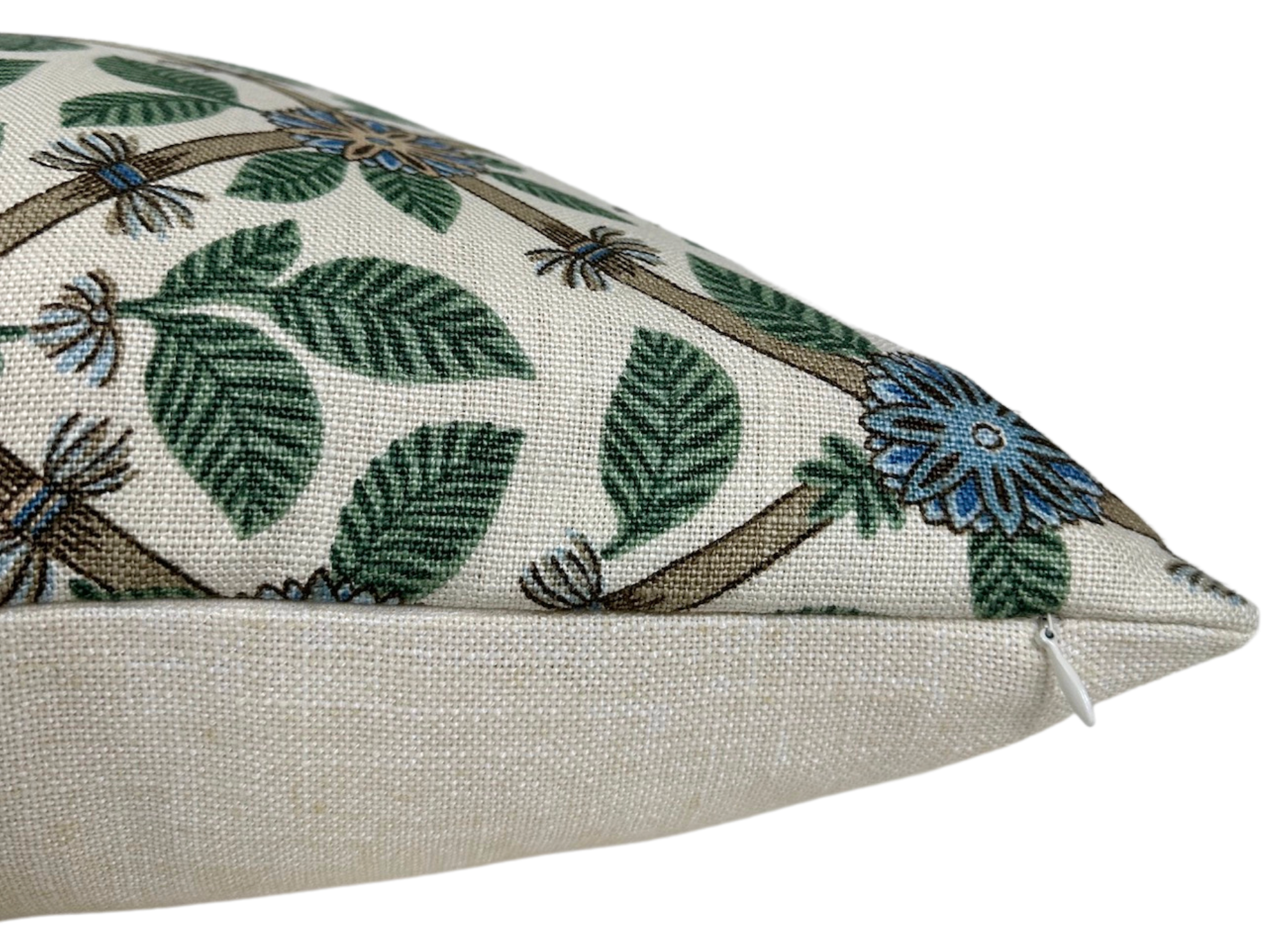 Bamboo Bird Pillow Cover in Aqua Blue