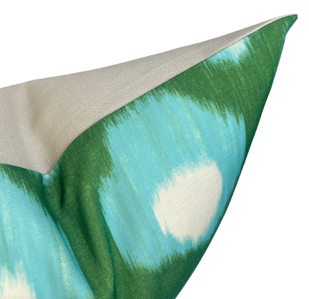 Bukhara Outdoor Pillow Cover in Green/Blue, Indoor Outdoor Pillows, Peter Dunham Textiles