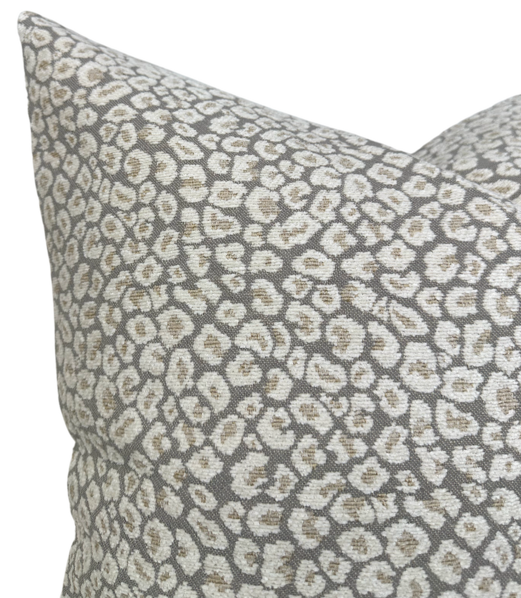 Spotted Chenille Pillow Cover in Ivory Natural