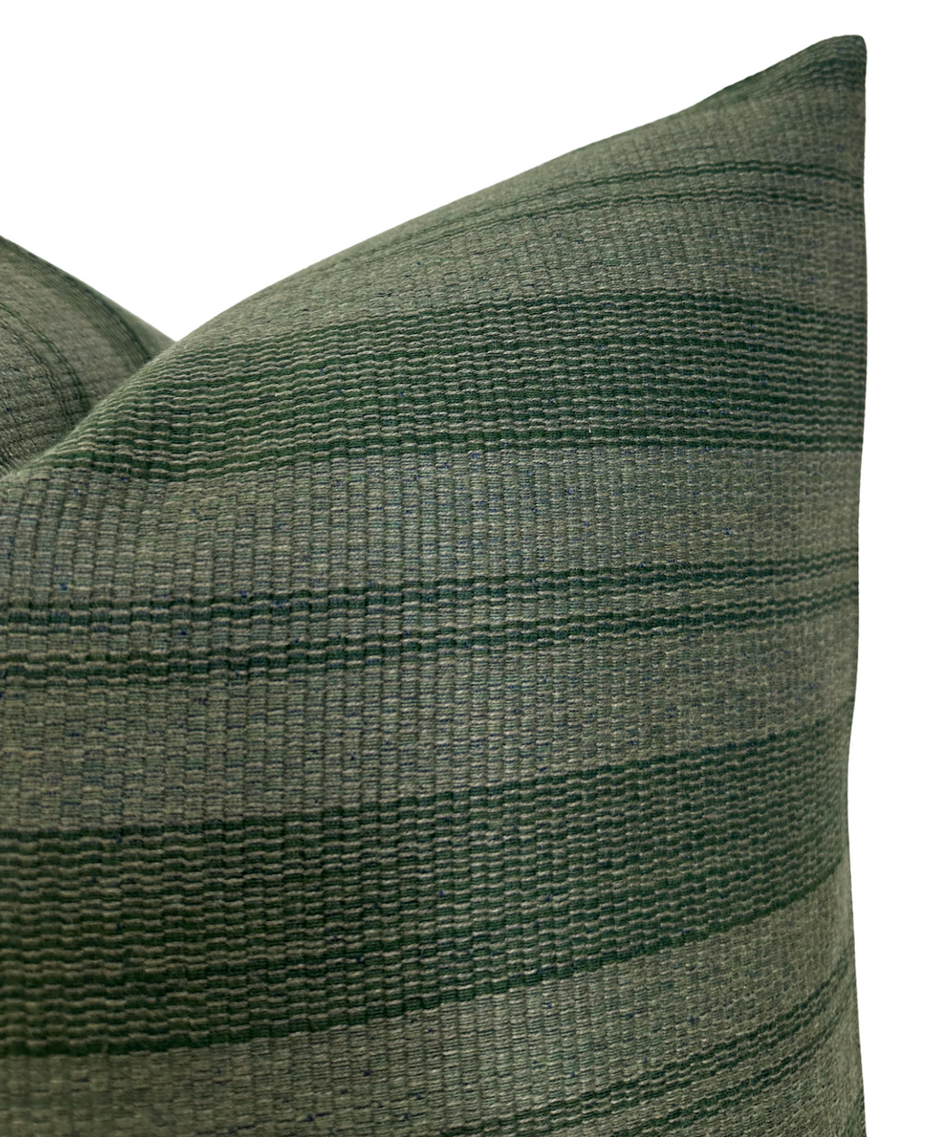 Striped Woven Pillow Cover in Forest Green