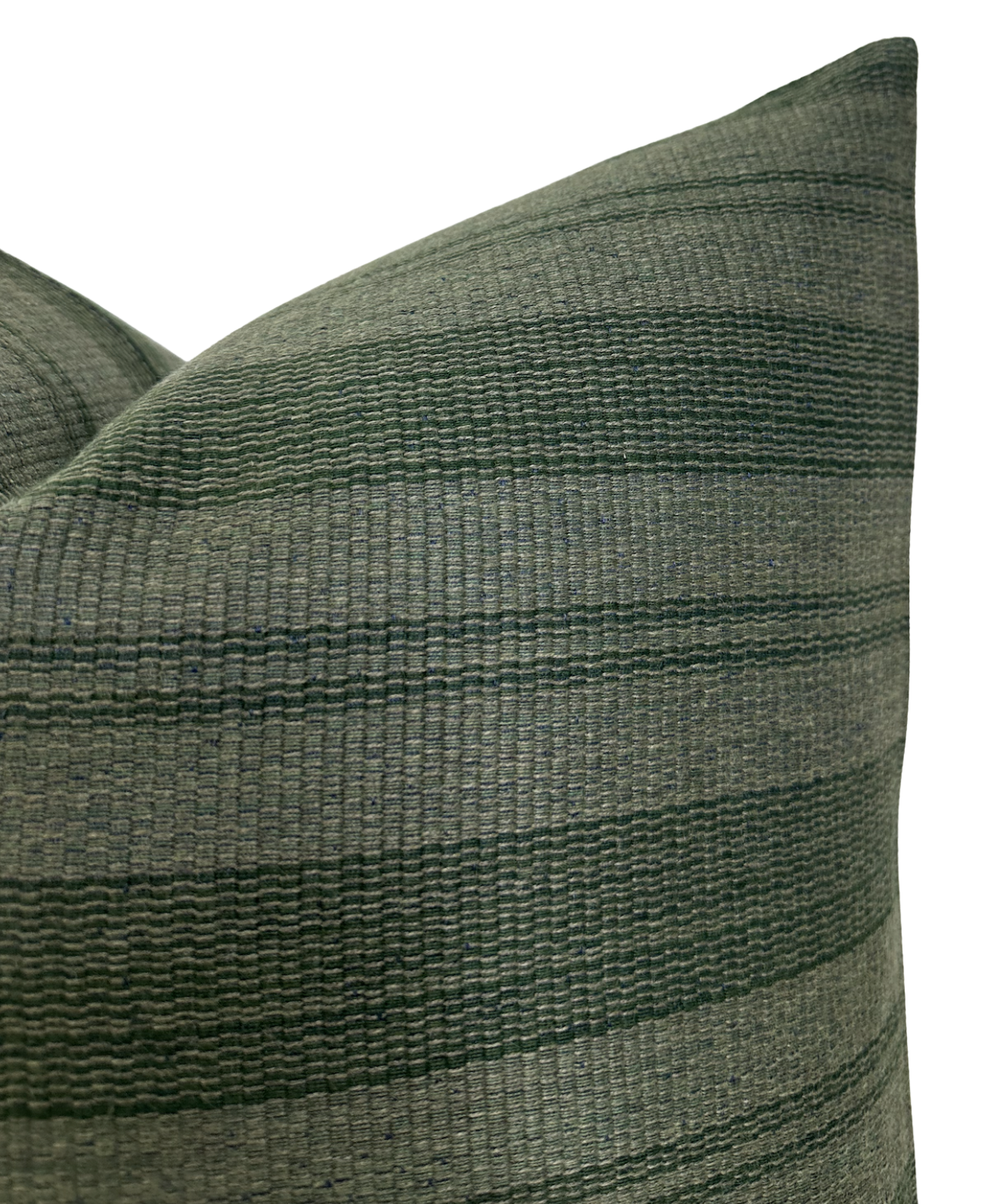 Striped Woven Pillow Cover in Forest Green