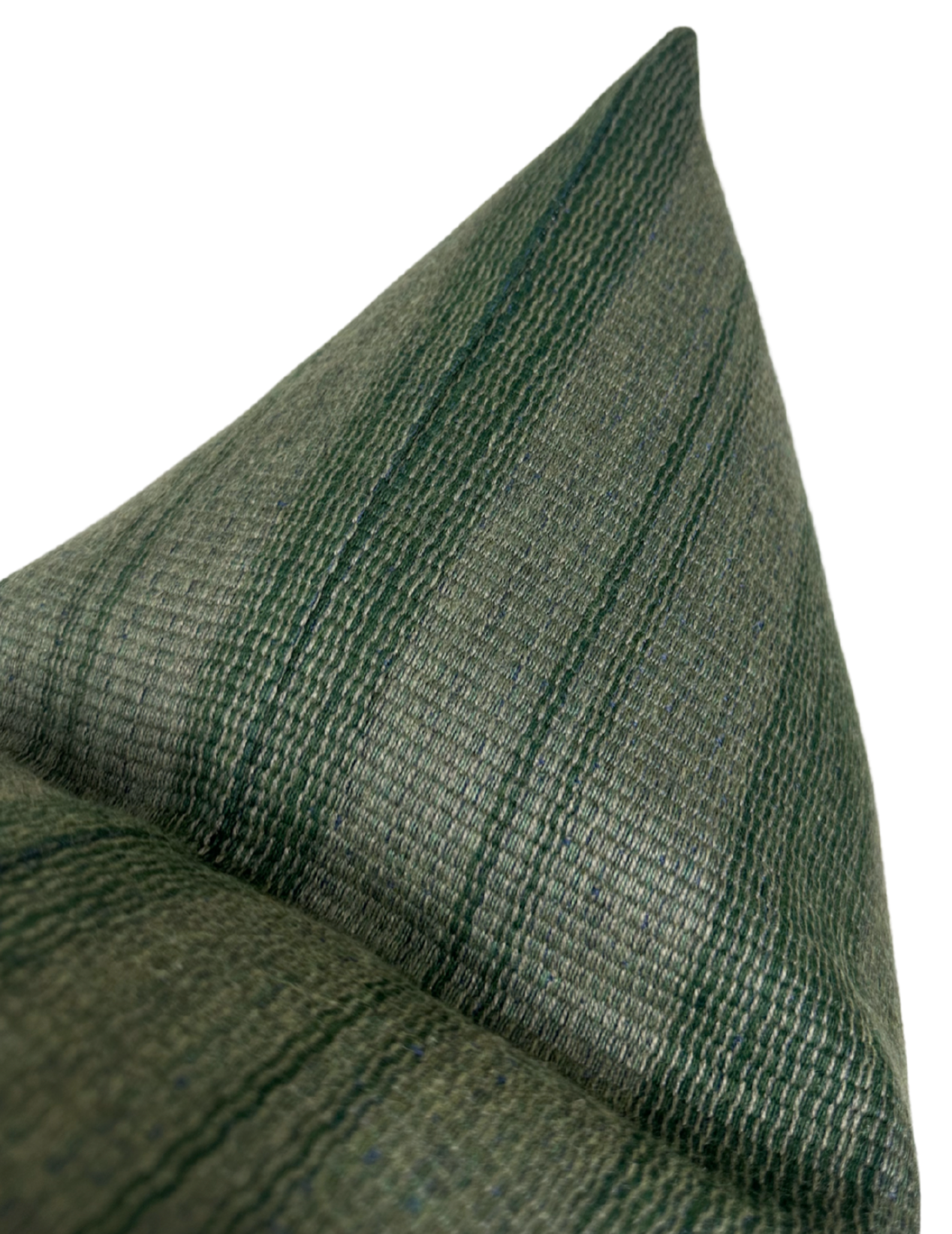 Striped Woven Pillow Cover in Forest Green
