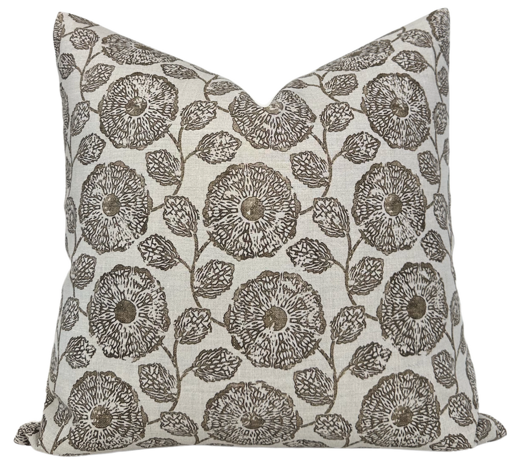 Freedia Pillow Cover in Sepia, Susan Connor Textiles