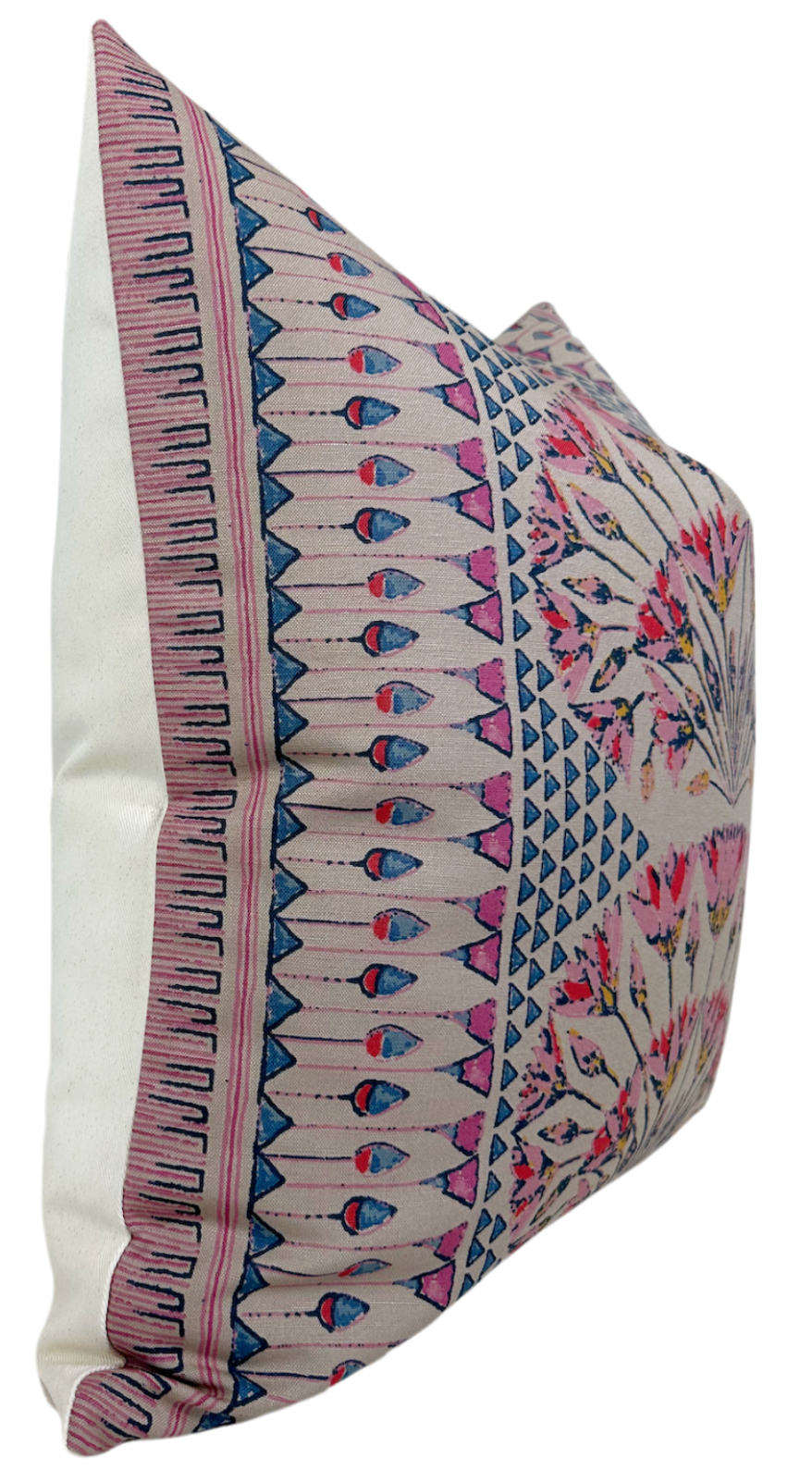 Cairo Pillow Cover in Pink and Coral, Thibaut Pillows