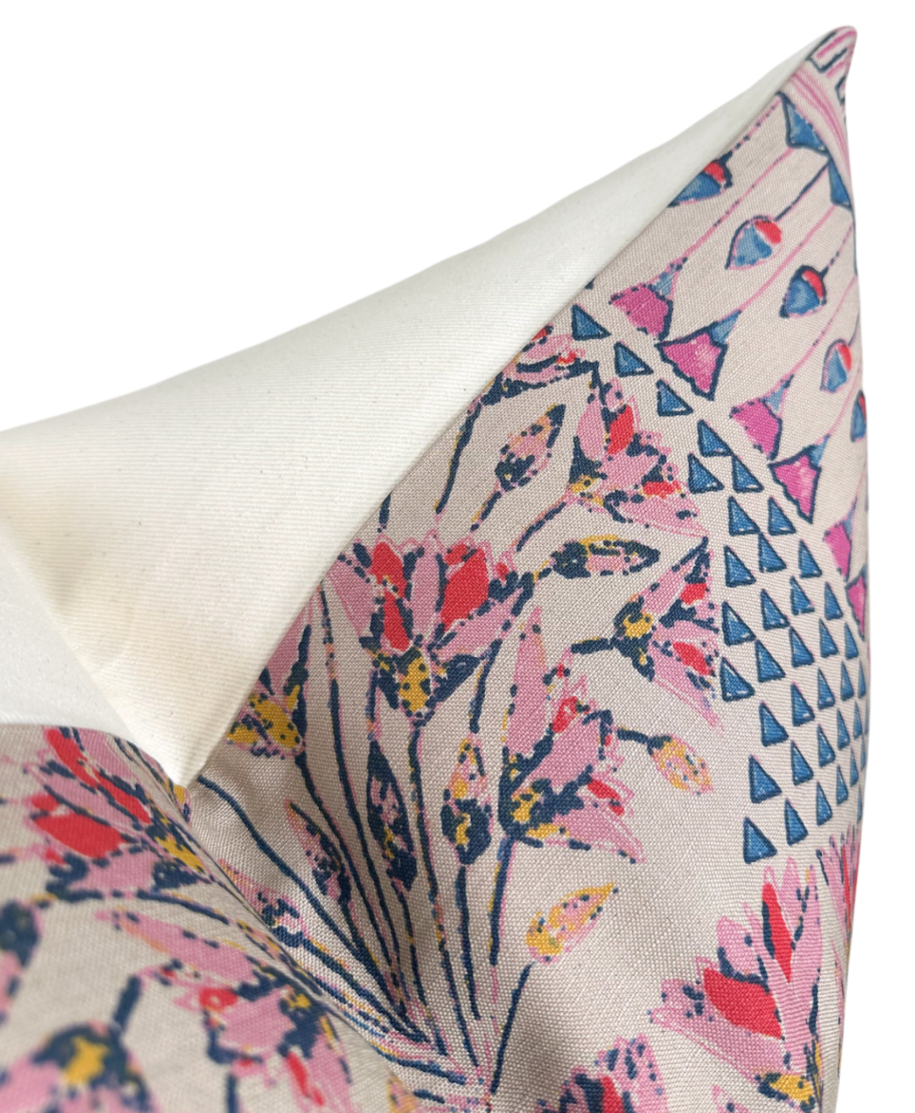 Cairo Pillow Cover in Pink and Coral, Thibaut Pillows