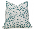 Les Touches Pillow Cover in Aqua Blue