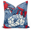 Honshu Pillow Cover in Red and Blue, Thibaut Pillows