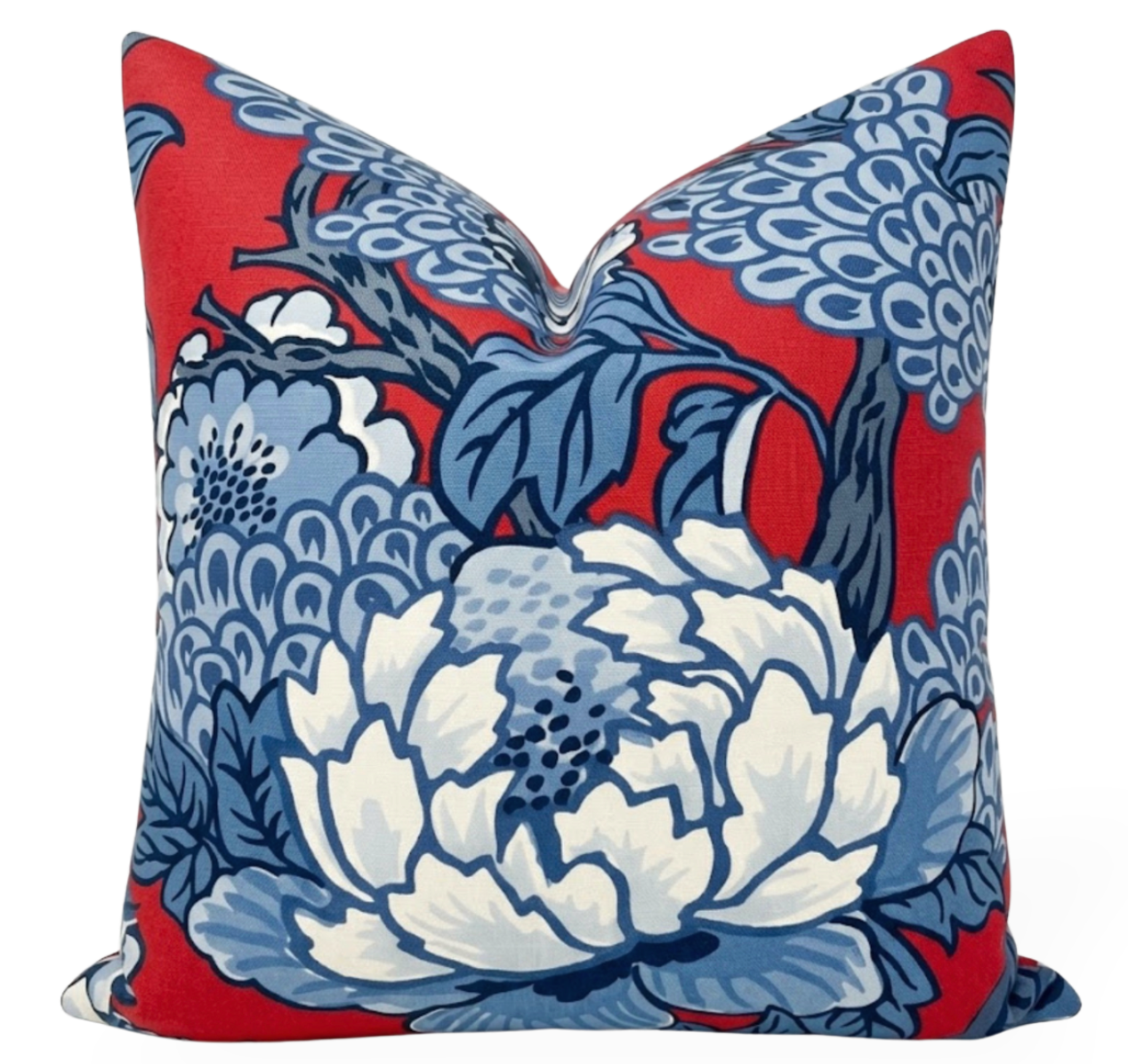 Honshu Pillow Cover in Red and Blue, Thibaut Pillows