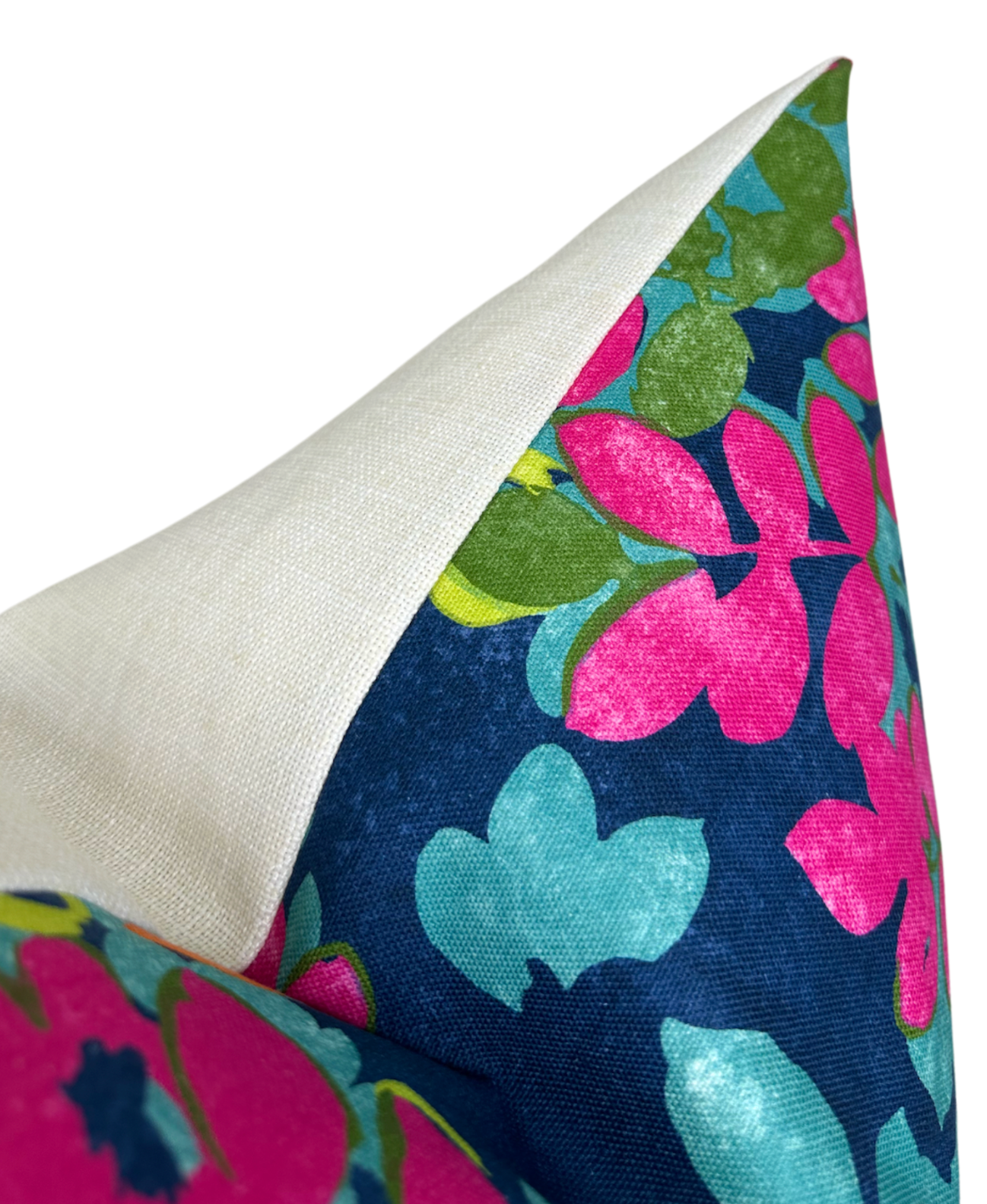 Central Park Pillow Cover in Navy and Pink, Thibaut Pillows