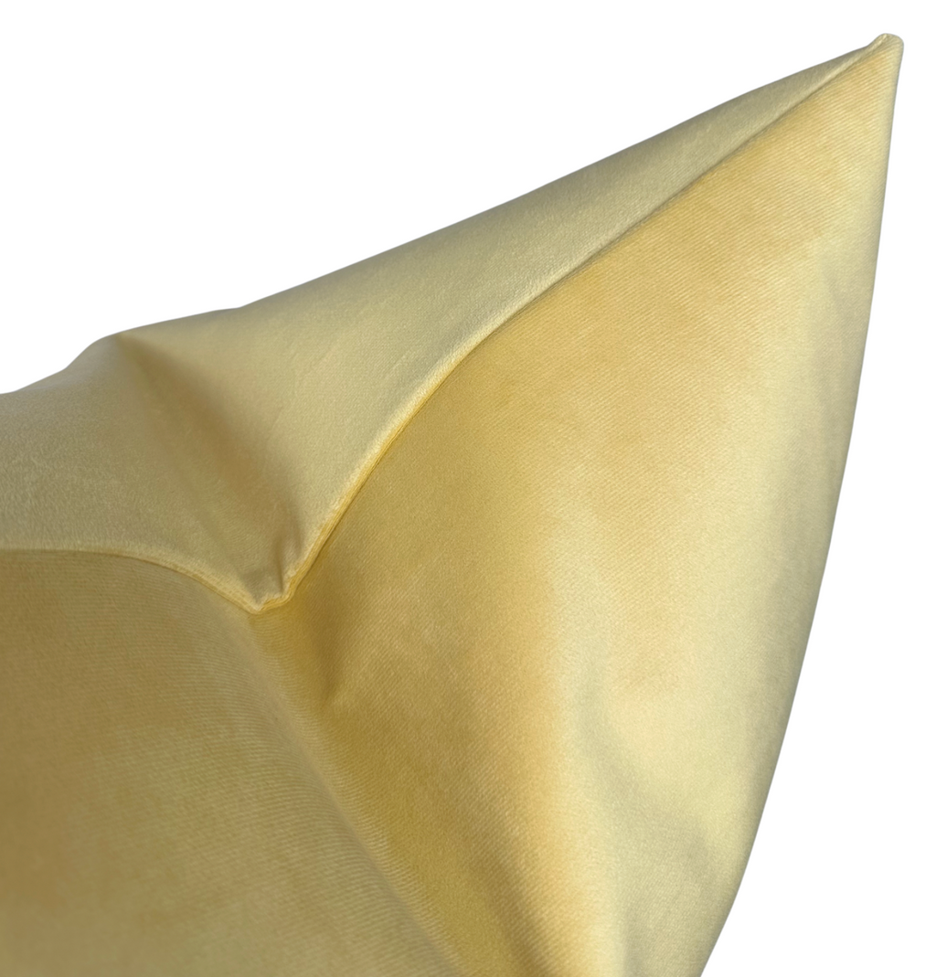 Velvet Pillow Cover In Canary Yellow