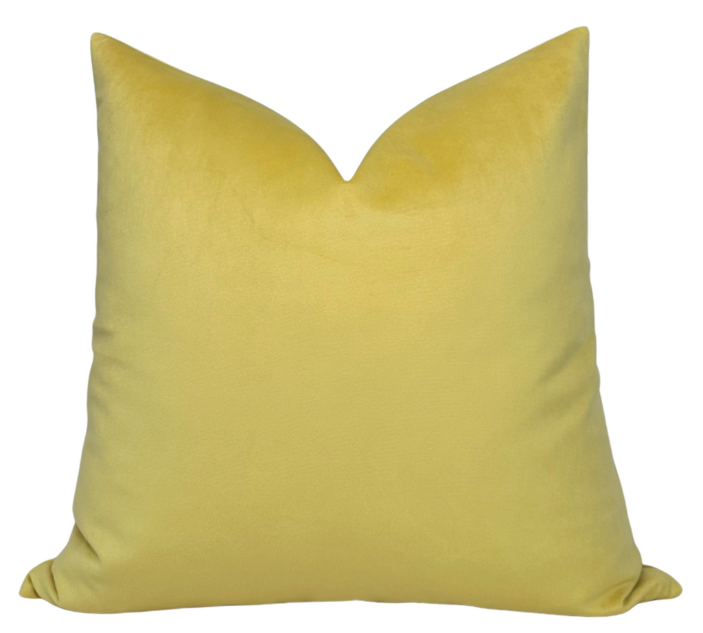 Velvet Pillow Cover In Canary Yellow