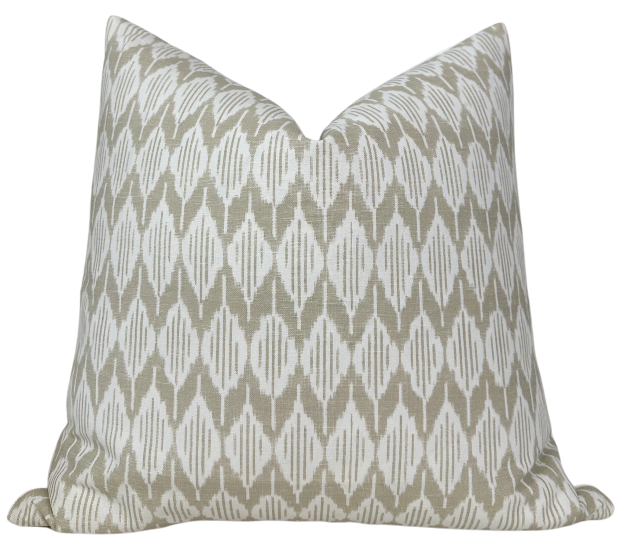 Balin Ikat Pillow Cover in Beige, Thibaut Pillows