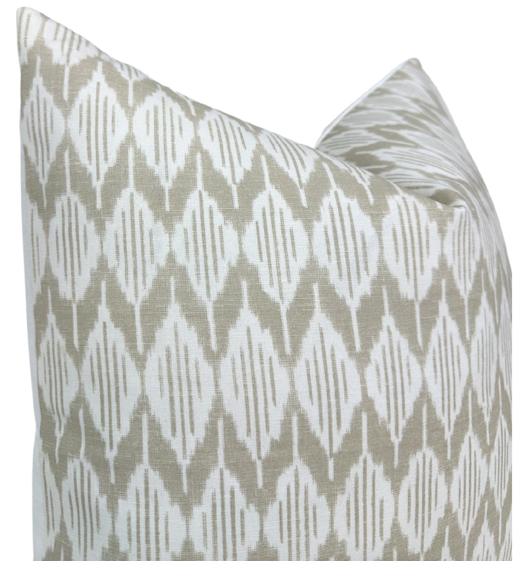 Balin Ikat Pillow Cover in Beige, Thibaut Pillows
