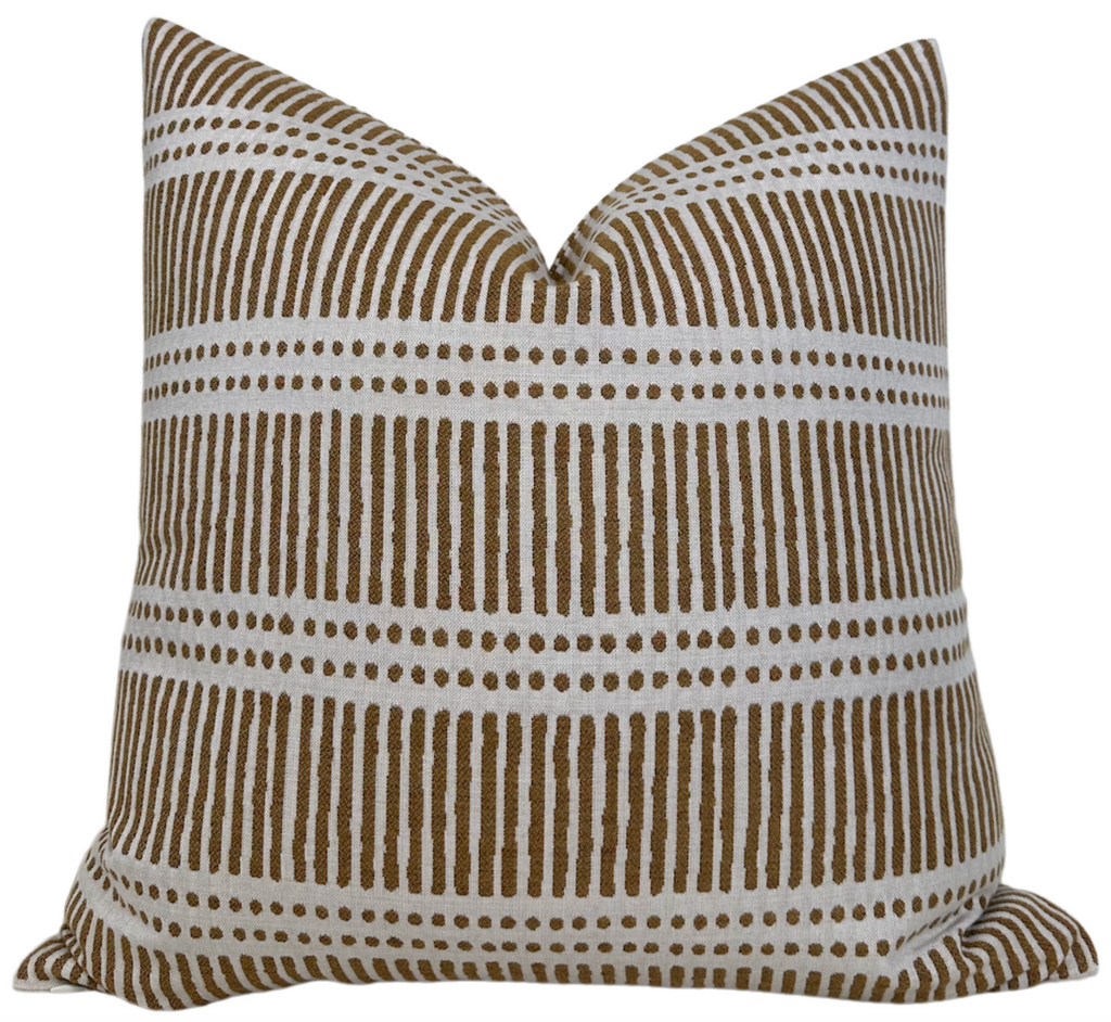 Dash Dot Pillow Cover in Rattan, Walter G Pillows, Decorative Throw Pillows