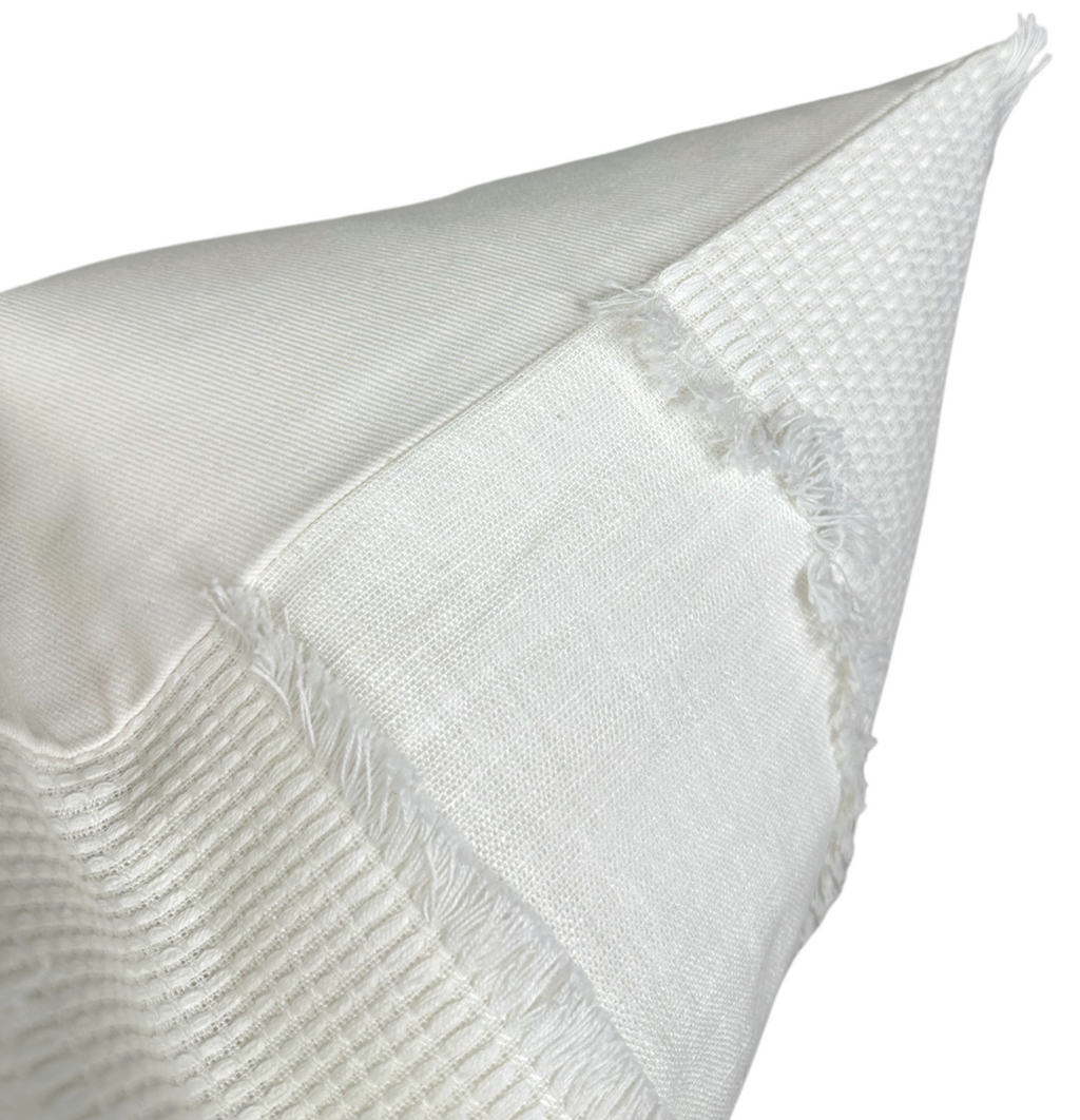 Tulum Casement Embroidered Pillow Cover in Ivory, Schumacher Textiles
