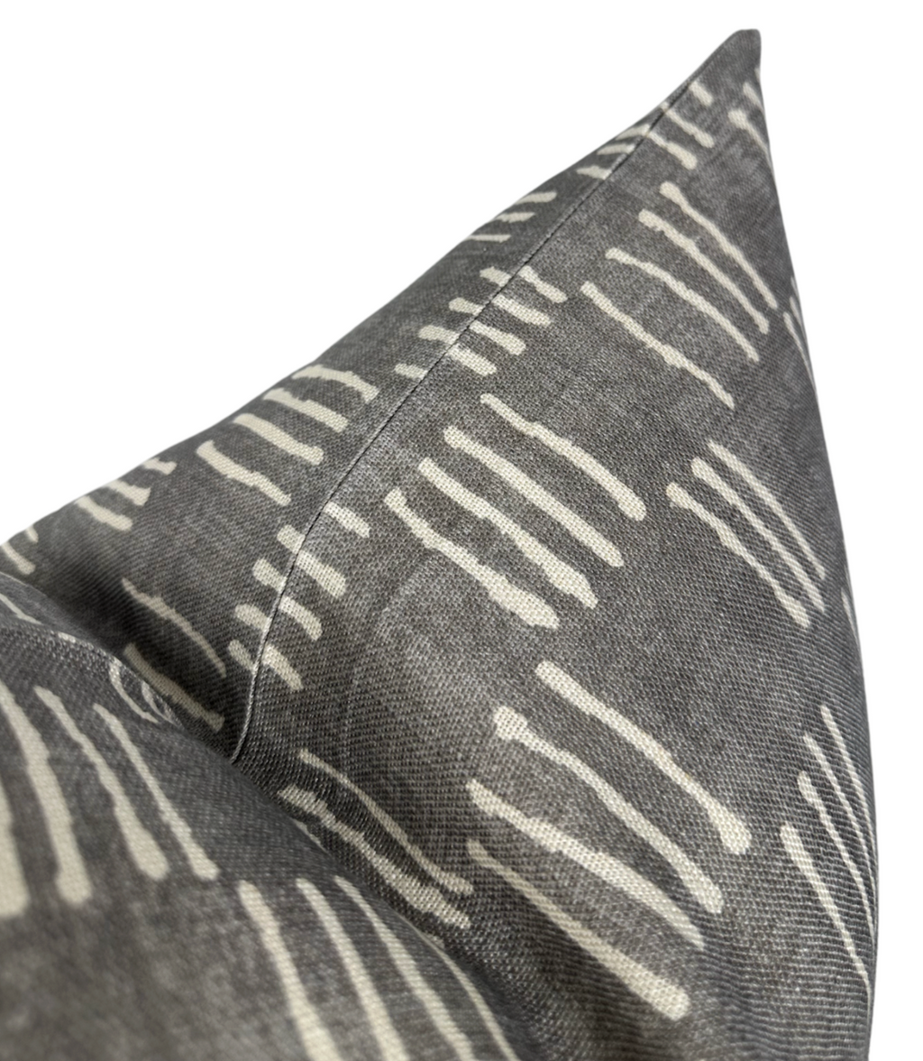 Matchsticks Pillow Cover in Pebble Grey, George Spencer Textiles