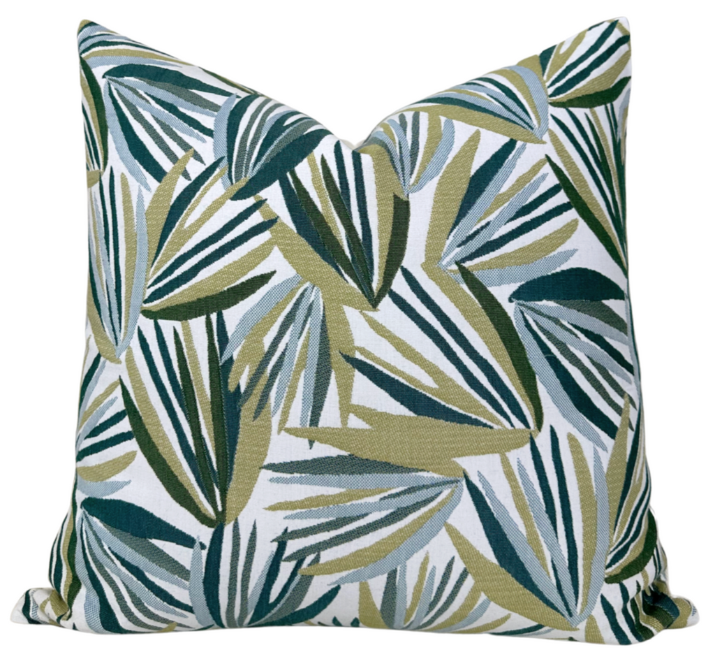 Palmetto Pillow Cover in Verdigris, Perennials Textiles