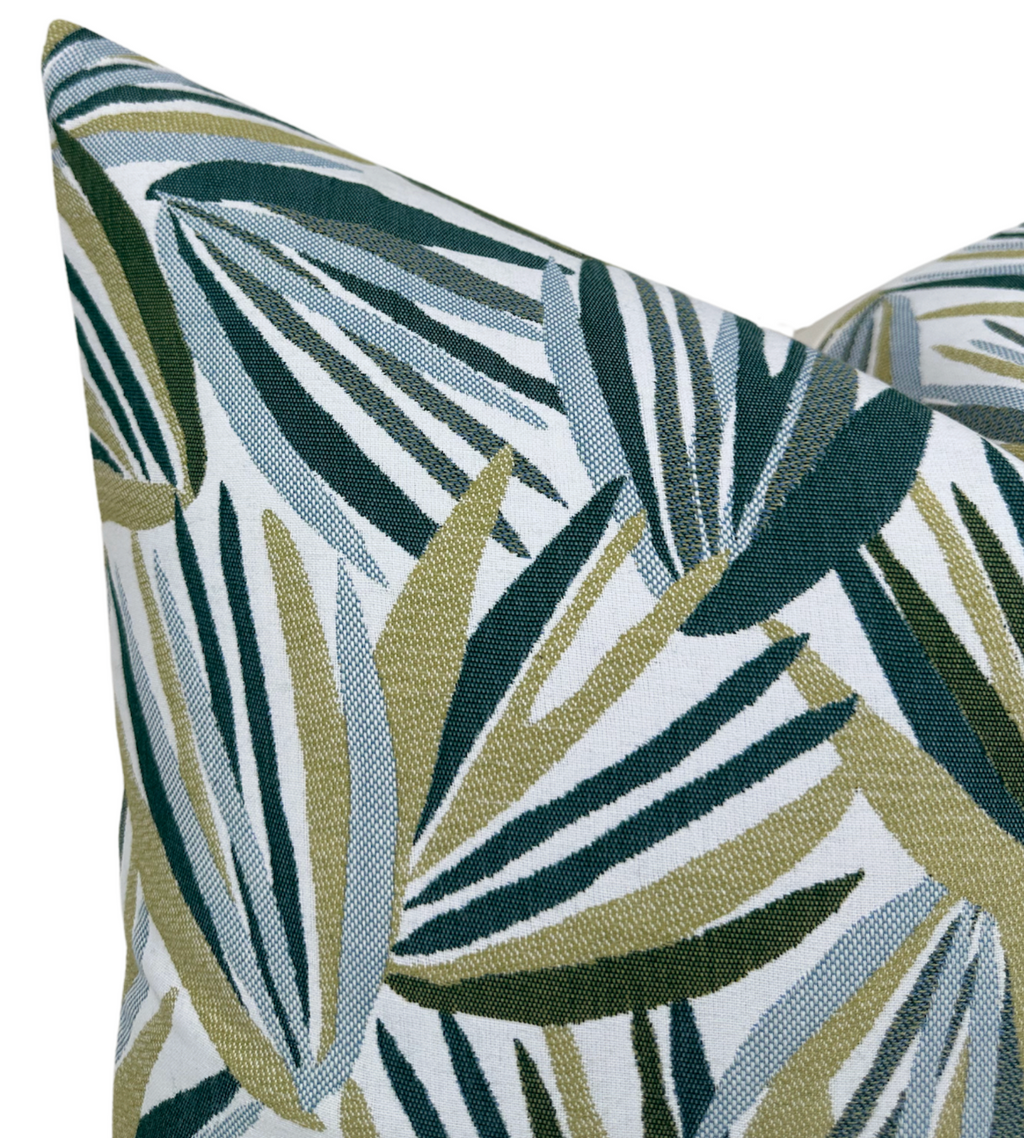 Palmetto Pillow Cover in Verdigris, Perennials Textiles