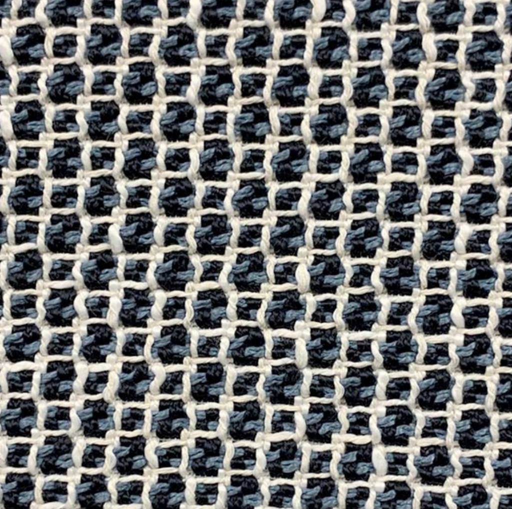 Gridded Woven Pillow Cover in Blue
