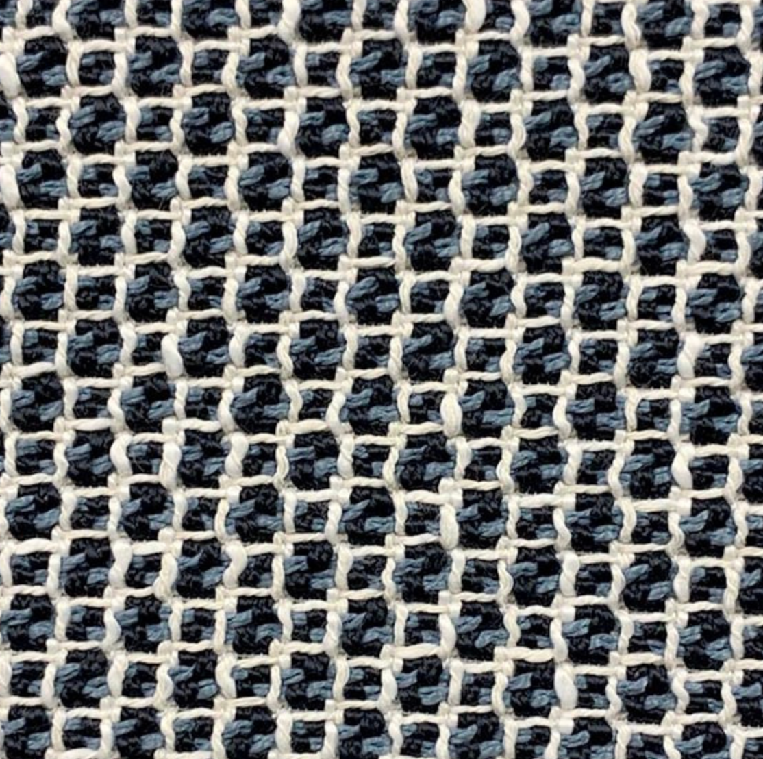 Gridded Woven Pillow Cover in Blue