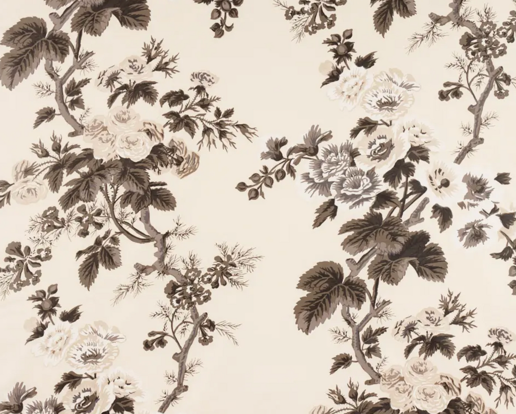 Pyne Hollyhock Pillow Cover in Charcoal, Schumacher Textiles