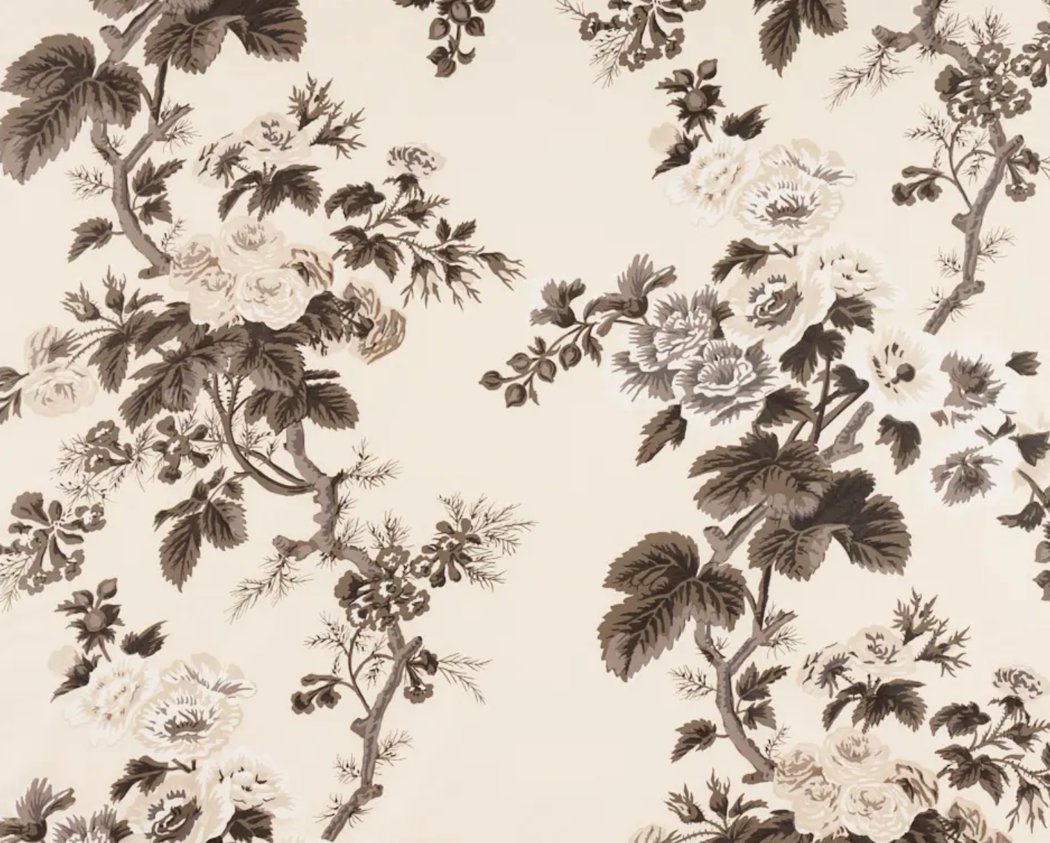 Pyne Hollyhock Pillow Cover in Charcoal, Schumacher Textiles