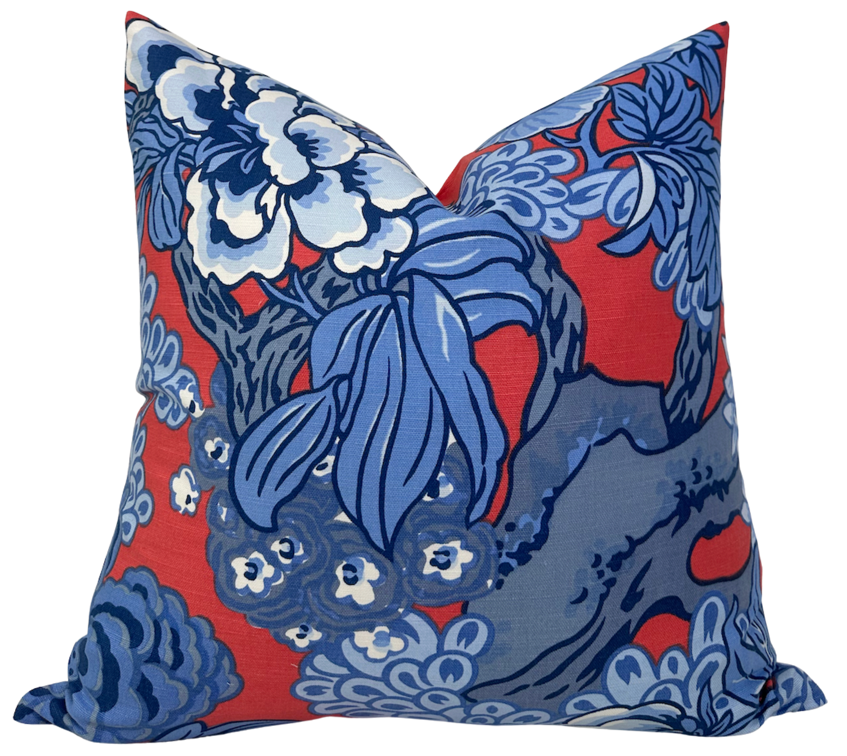 Honshu Pillow Cover in Red and Blue, Thibaut Pillows