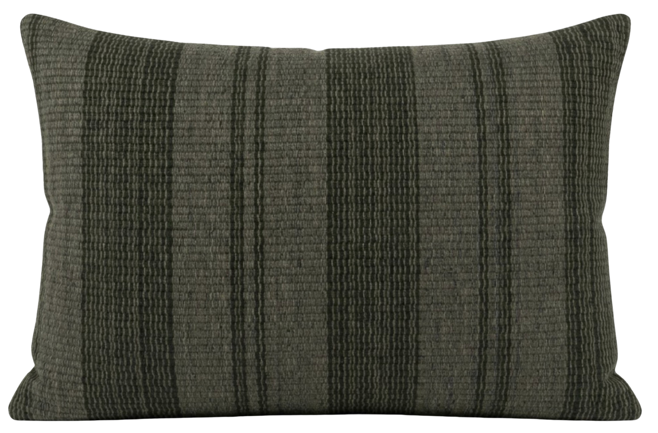 Striped Woven Pillow Cover in Forest Green