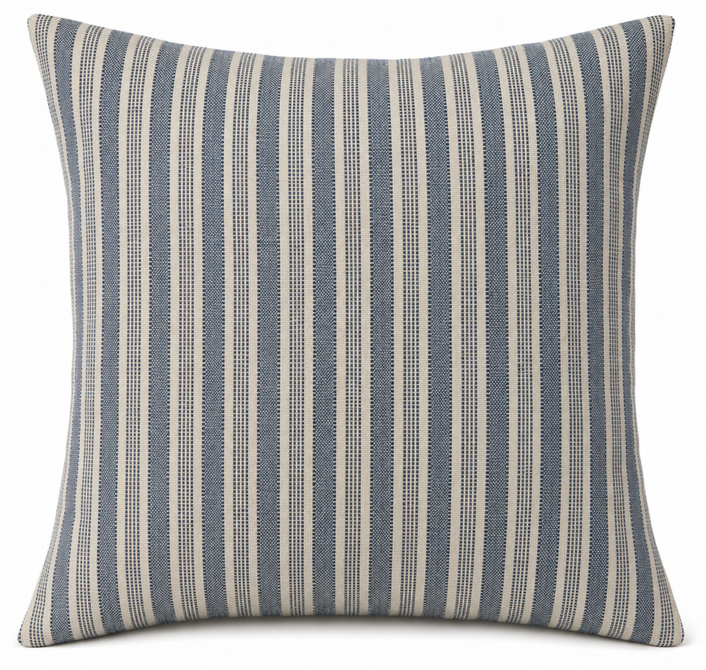 Amida Pillow Cover in Indigo On Natural, Peter Dunham Textiles
