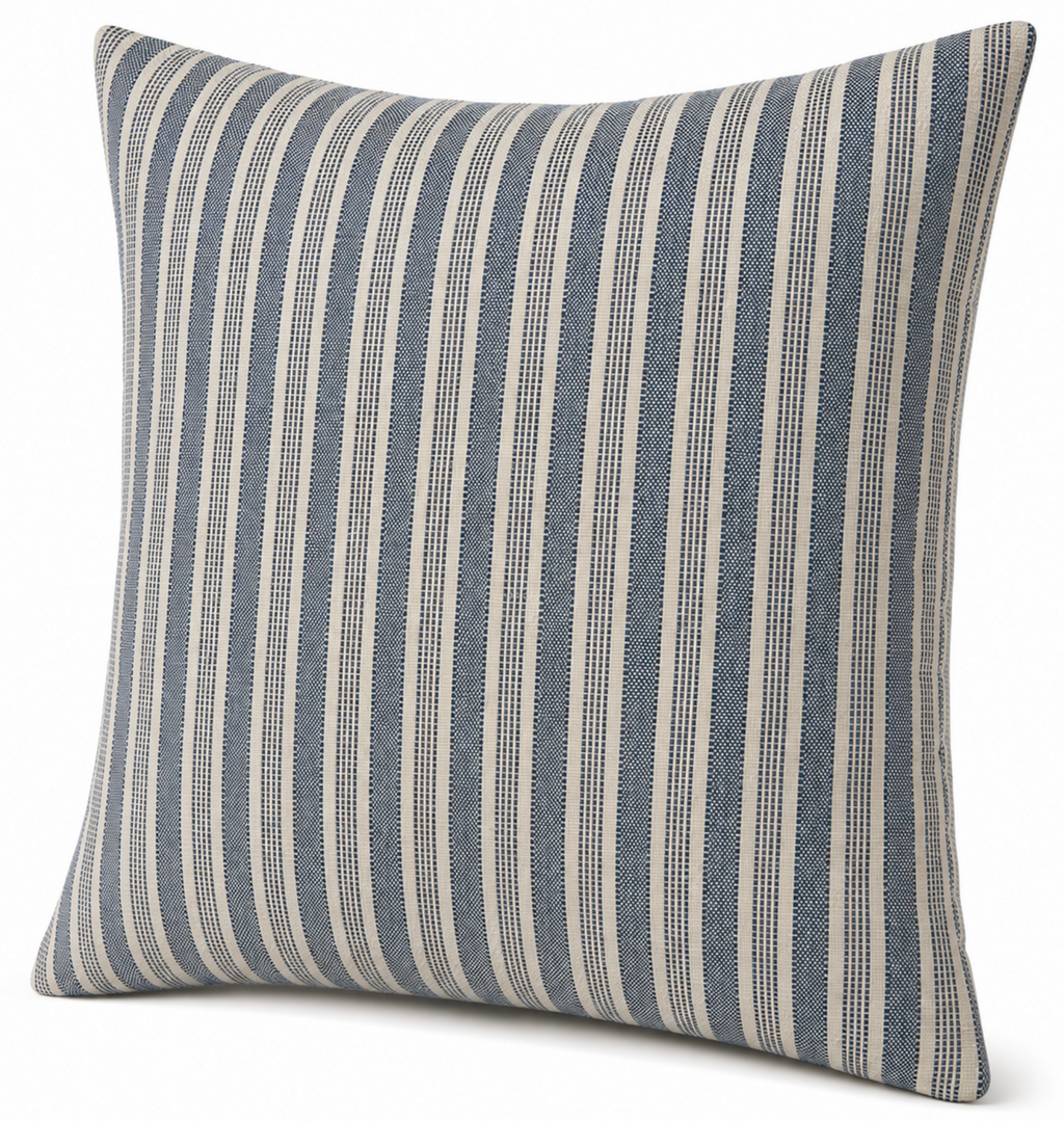 Amida Pillow Cover in Indigo On Natural, Peter Dunham Textiles