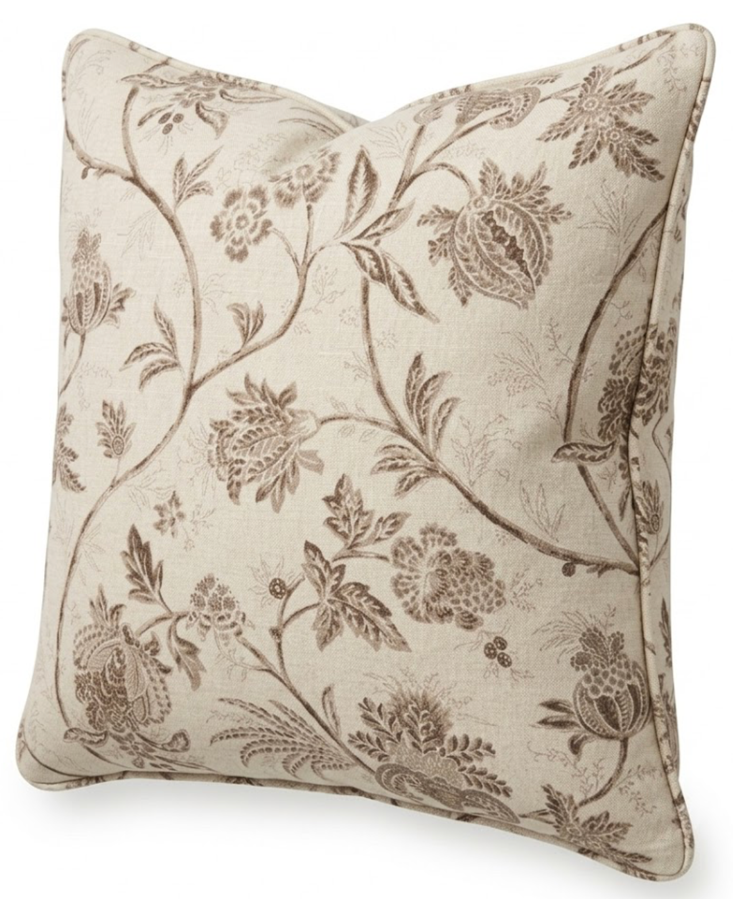 Chinoiserie Vine Pillow Cover in Neutral Brown, Schumacher Textiles