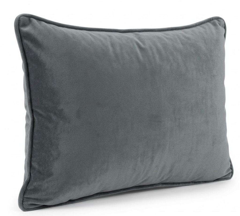 Empress Velvet Pillow Cover in Pewter, Schumacher Textiles
