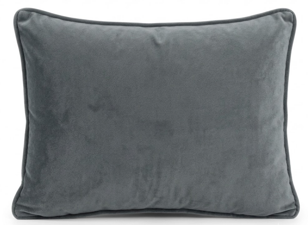 Empress Velvet Pillow Cover in Pewter, Schumacher Textiles