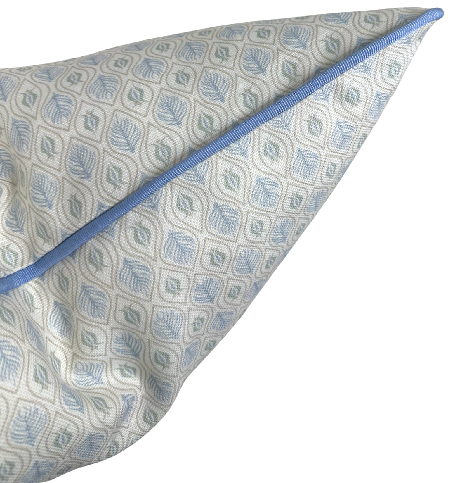 Edward Floral Pillow Cover in Blue and Green, Merika Meyer Textiles
