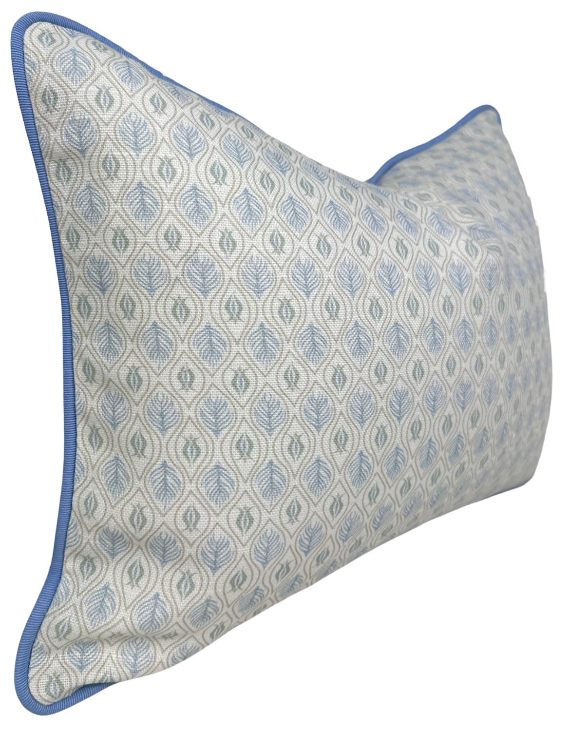 Edward Floral Pillow Cover in Blue and Green, Merika Meyer Textiles