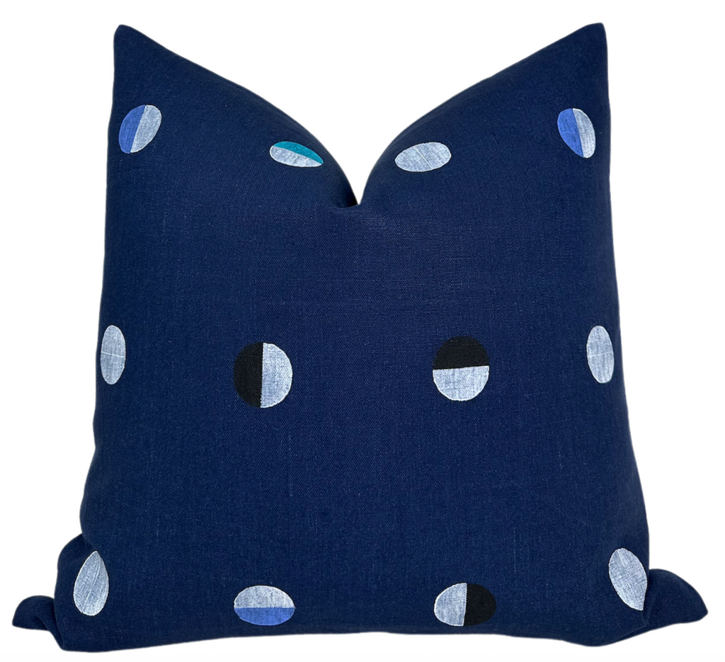Joshua Tree Pillow Cover in Indigo Moons Blue, Schumacher Textiles