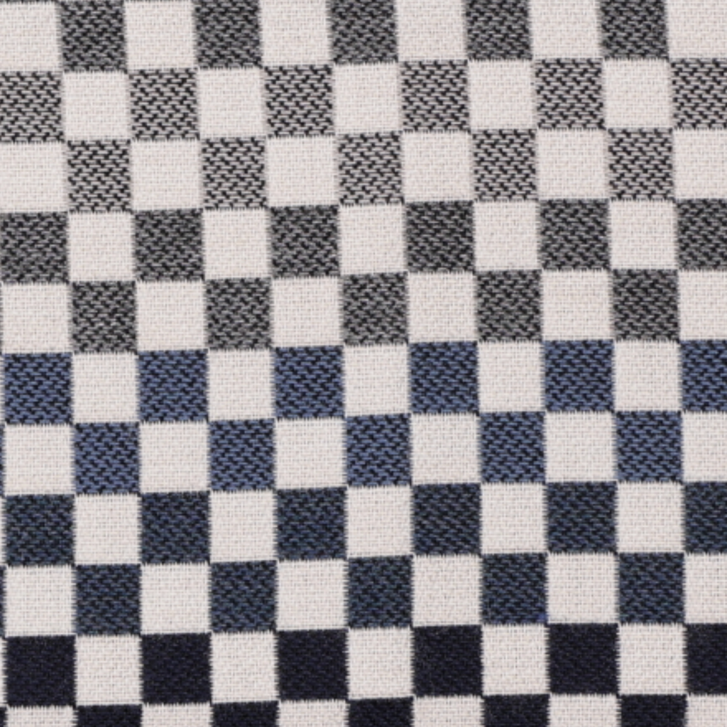 Mercer Check Woven Pillow Cover in Indigo Grey